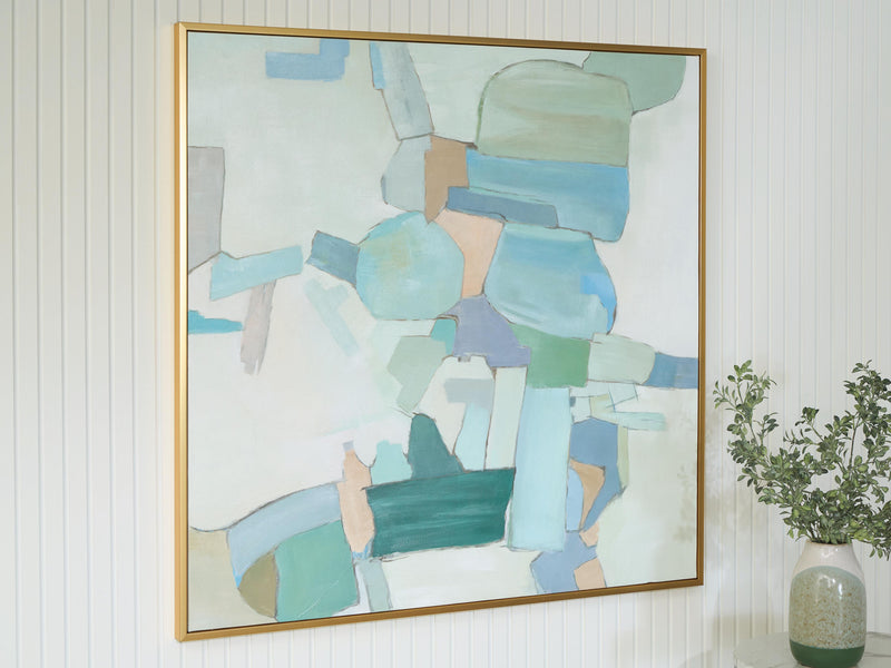 Ashley Furniture Wynburn Wall Art, modern decorative wall art piece with abstract design, suitable for living rooms or bedrooms.
