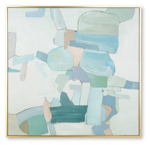 Ashley Furniture Wynburn Wall Art featuring a modern design with vibrant colors and textured details suitable for contemporary decor