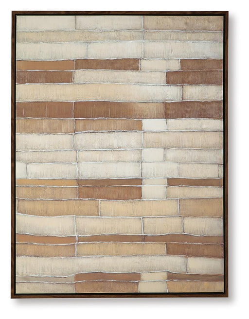Ashley Furniture Kalanmore Wall Art featuring a modern, abstract design with black and white tones for stylish home decor.