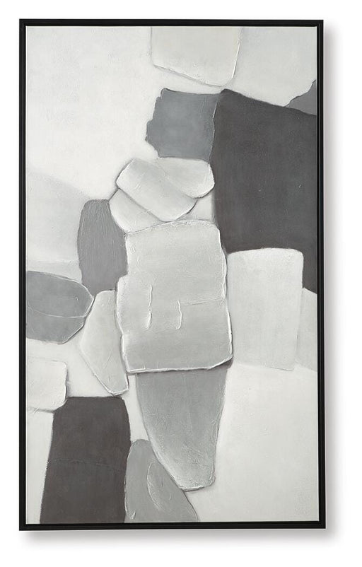 Ashley Furniture Adilson Wall Art featuring a modern, abstract design in neutral tones for contemporary home decor.