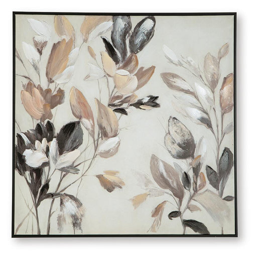 Ashley Furniture Trulow wall art featuring a modern, abstract design with warm tones suitable for contemporary home decor.