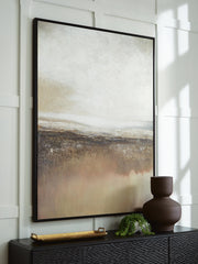 Ashley Furniture Siaking wall art featuring a modern, abstract design with vibrant colors on a canvas.