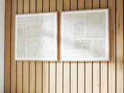 Set of two Ashley Furniture Andorfield wall art pieces with abstract designs on canvas, suitable for modern home decor.