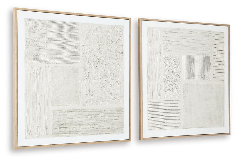 Set of two Ashley Furniture Andorfield wall art pieces featuring modern abstract designs for stylish home decor.