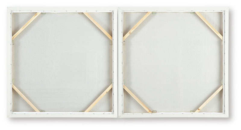 Set of two Andorfield wall art pieces by Ashley Furniture featuring modern abstract designs for stylish home decor.