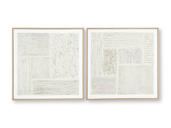 Set of two Ashley Furniture Andorfield wall art pieces featuring modern, abstract designs for stylish home decor.