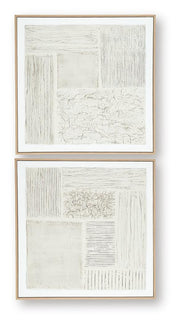 Set of two Andorfield wall art pieces by Ashley Furniture featuring abstract designs on canvas.