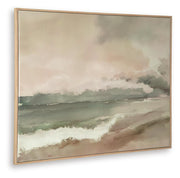 Ashley Furniture Vallus Wall Art, modern wall decor with abstract design in neutral tones, displayed on a plain wall.