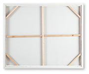 Ashley Furniture Vallus wall art featuring abstract design with neutral tones, perfect for modern home decor in a stylish setting.