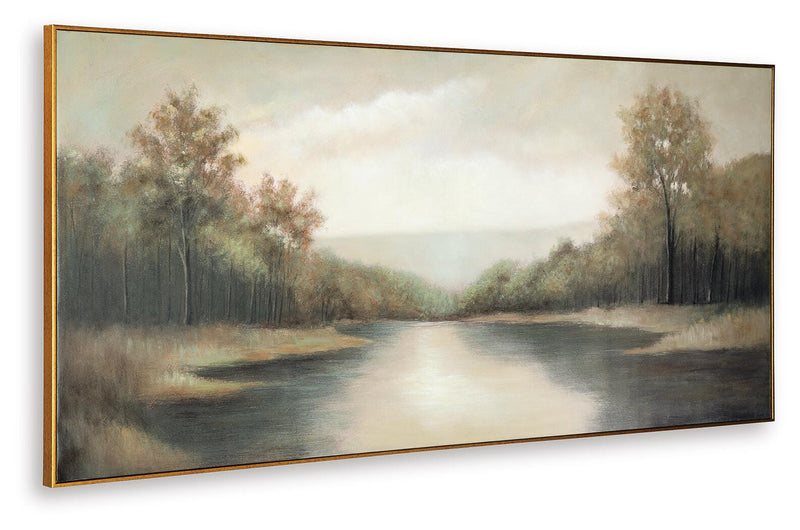 Ashley Furniture Edendale Wall Art featuring modern abstract design in neutral tones, perfect for contemporary home decor.