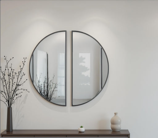 Set of Ashley Furniture Denlow Wall Mirrors, modern wall mirror set with sleek frames for stylish home decor.