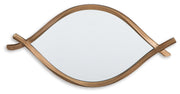 Ashley Furniture Bartner Accent Mirror with a sleek round design and a modern frame, ideal for enhancing interior decor.