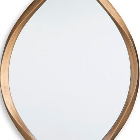 Ashley Furniture Bartner Accent Mirror with a sleek, round design and reflective glass, ideal for stylish home decor.