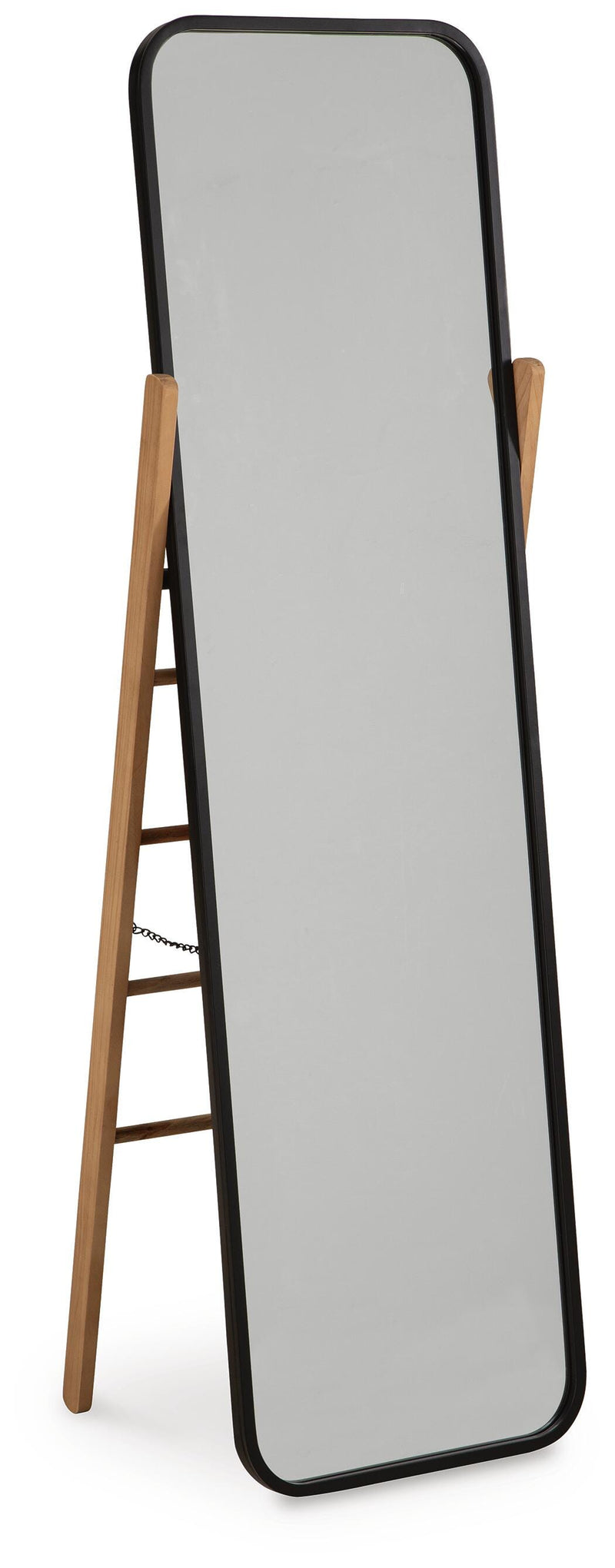 Ashley Furniture Bronick floor mirror with a sleek frame, standing tall against a neutral background.