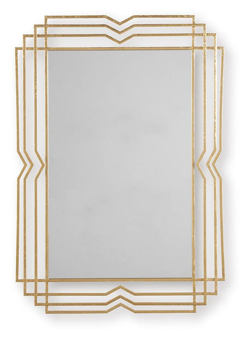 Ashley Furniture Claybrook Accent Mirror with a round frame, wall-mounted design, and decorative wooden finish.