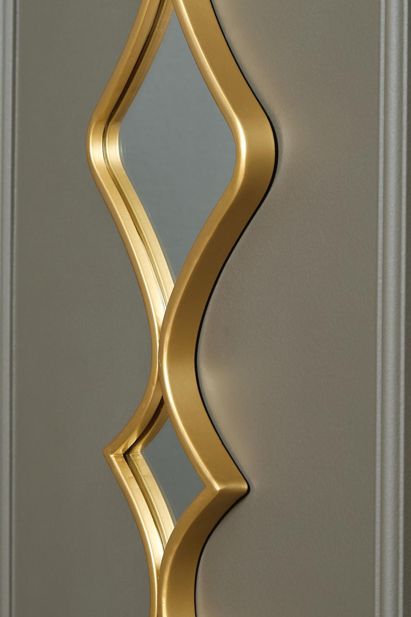 Pair of Ashley Furniture Harriswood Accent Mirrors set of 2 with beveled frames and decorative detailing, wall-mounted for stylish decor.