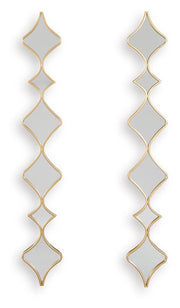 Set of two Ashley Furniture Harriswood accent mirrors with round frames, hanging side by side on a wall.