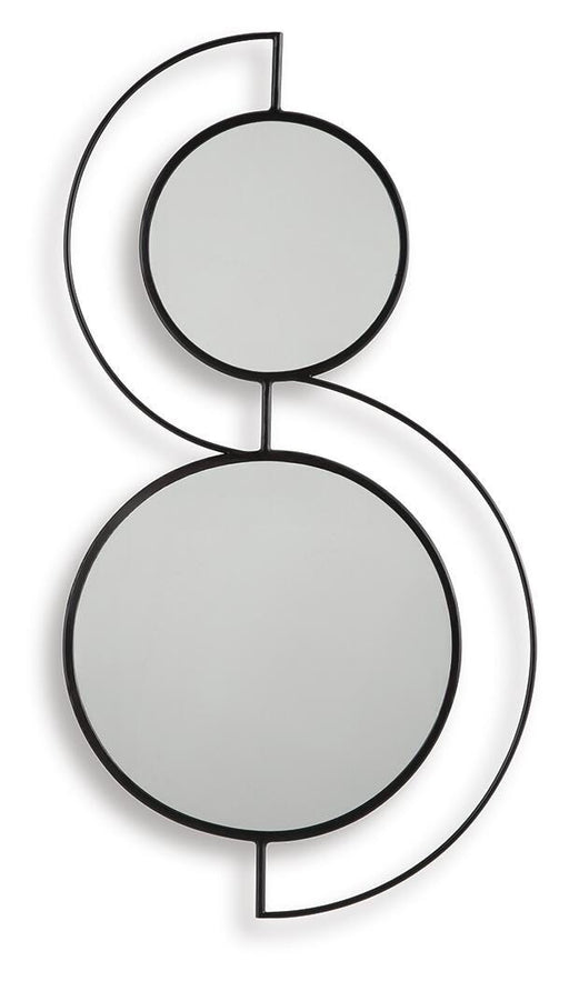 Ashley Furniture Shayham Accent Mirror with a sleek frame, reflecting a stylish interior decor.