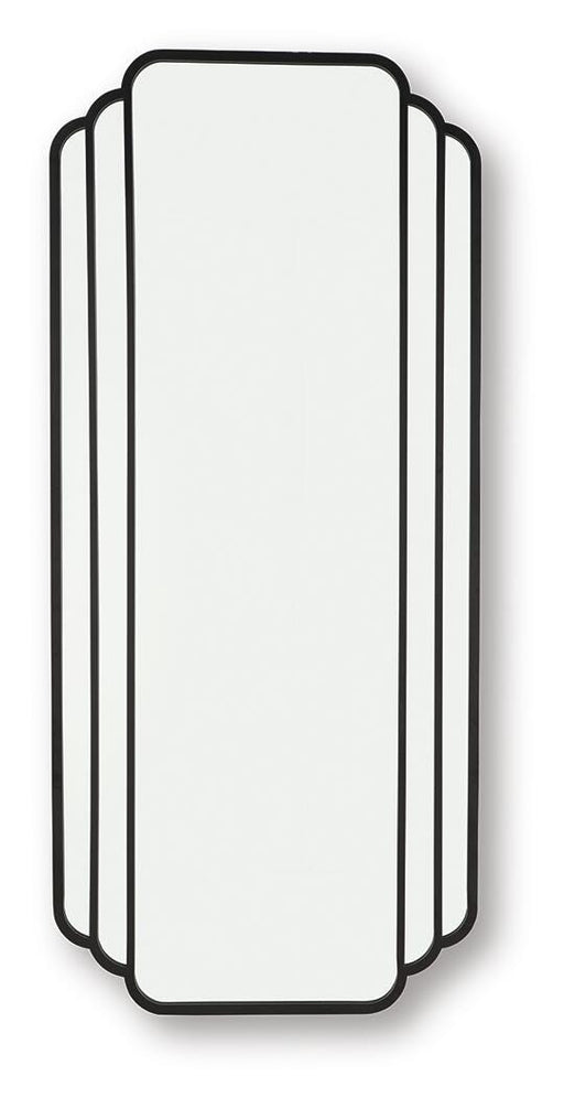 Ashley Furniture Antigone floor mirror with a sleek, full-length design and modern frame, standing upright in a stylish room setting.