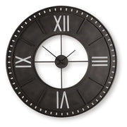 Ashley Furniture Lytle Wall Clock with a round face and modern design, mounted on a wall.