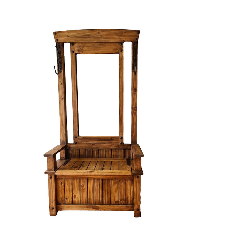 Hall Tree Bench W/ Mirror