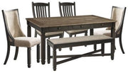 Ashley Furniture Tyler Creek dining room set with a table and matching chairs, ideal for a stylish dining space.
