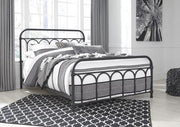 Ashley Furniture Nashburg Queen Bedroom Set mattress with matching bed frame and bedding in a modern bedroom setting.