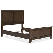 Ashley Furniture Danabrin Bed with a modern wood finish and clean design, showcasing the headboard and frame in a stylish bedroom setting.