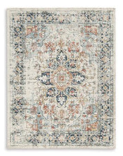 Ashley Furniture Jarrpage Rug with intricate woven pattern in neutral tones, perfect for living room or bedroom decor.