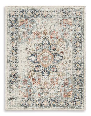 Ashley Furniture Jarrpage Rug with intricate woven pattern in neutral tones, perfect for living room or bedroom decor.
