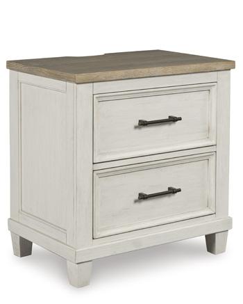 Ashley Furniture Shaybrock bedroom set featuring a bed with a padded headboard, matching nightstands, and a modern bedroom design.