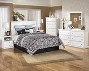 Ashley Furniture Bostwick Shoals bedroom set with a bed, dresser, and nightstands in a modern bedroom design.