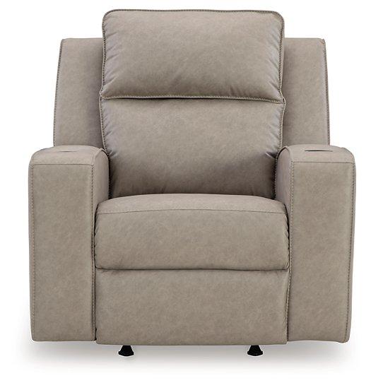 Ashley Furniture Lavenhorne recliner with plush cushioning and dark upholstery, showcasing a comfortable, stylish recliner design.