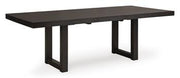 Ashley Furniture Neymorton dining room set with a wooden table and six matching chairs in a modern dining space.