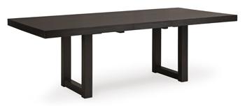 Ashley Furniture Neymorton dining room set with a wooden table and six matching chairs in a modern dining space.