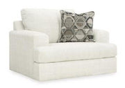 Large Ashley Furniture Karinne Oversized Chair with plush fabric and wide seating, perfect for a modern living room.