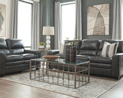 Ashley Furniture South 8' x 10' rug with intricate patterns in neutral tones, showcasing a soft and textured surface.