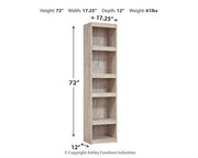 Willowton Pier media tower by Ashley Furniture featuring modern design with multiple shelves for media storage and display.