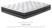 10-inch Ashley Furniture hybrid mattress with pocketed coils and plush fabric cover, designed for comfort and support.