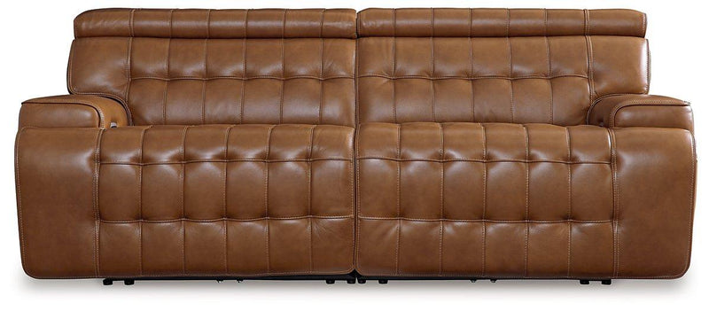 Ashley Furniture Temmpton power reclining sectional loveseat with plush cushions and modern design, shown in a cozy living room setting.