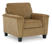 Ashley Furniture Erinslane living room set with a sofa and armchair, featuring neutral upholstery and modern design.