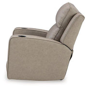 Lavenhorne recliner by Ashley Furniture in dark brown leather with plush cushioning and padded armrests for comfort.