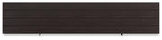 Darborn 88-inch TV stand with built-in electric fireplace by Ashley Furniture, showcasing a modern wooden design with open shelving and fireplace.