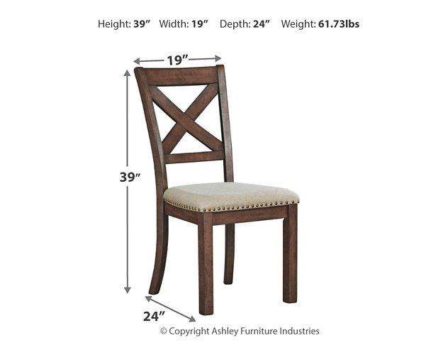 Ashley Moriville dining chair with upholstered seat and wooden legs, showcasing a classic design for modern dining rooms.