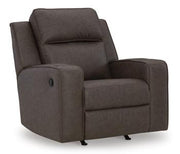 Lavenhorne recliner chair by Ashley Furniture in a neutral fabric with plush cushioning and a classic design.