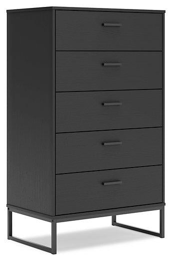 Ashley Furniture Socalle chest of drawers with a modern design, featuring multiple drawers and a sleek wood finish.