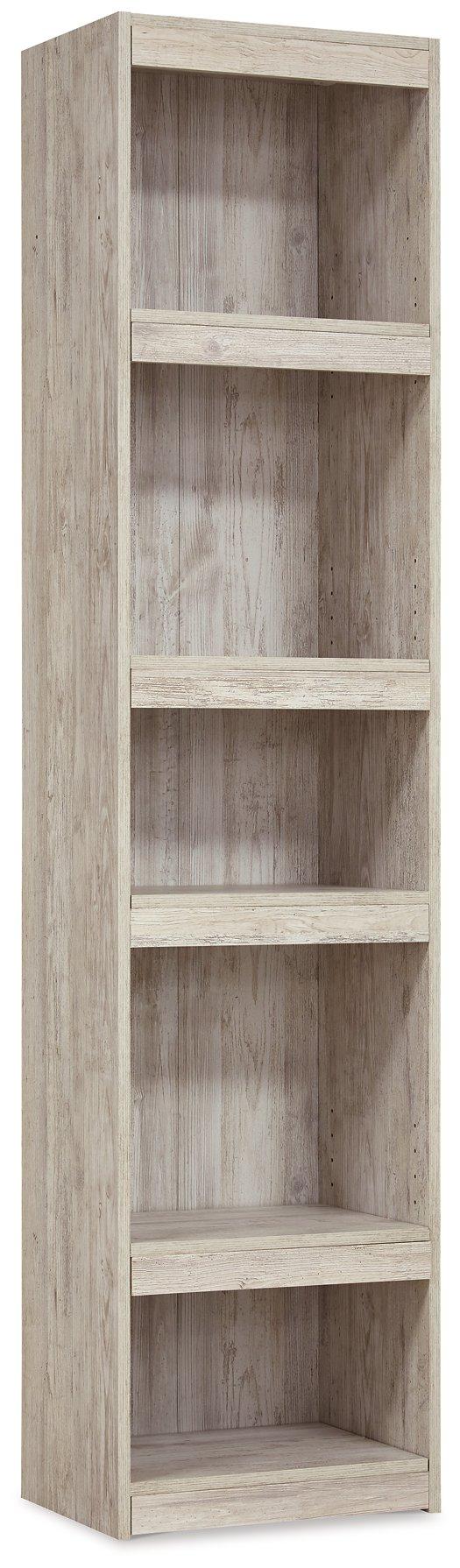 Ashley Furniture Willowton Pier media tower with multiple shelves and a sleek wood finish for living room storage.