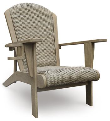 Outdoor table set with chairs in a sunny patio, part of the Marina Sun Outdoor Package by Ashley Furniture.
