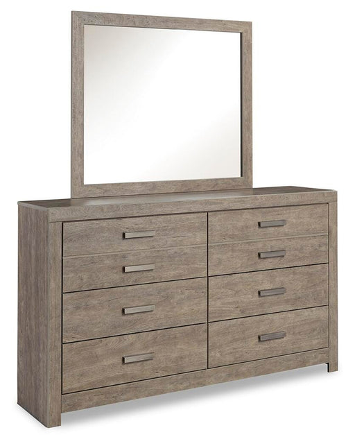 Ashley Furniture Culverbach dresser and mirror set with a wooden dresser featuring multiple drawers and a matching mirror for bedroom decor.