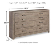 Ashley Furniture Culverbach dresser with multiple drawers and wood finish, showcasing a classic bedroom storage piece.
